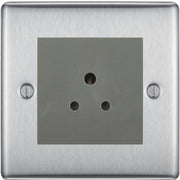 BG Nexus Metal Brushed Steel 2A Unswitched Socket NBS28MG by British General (BG-NBS28MG)