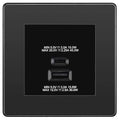 BG Evolve Black Chrome 45W USB Wall Socket Euro Module USB-A & C - Black Insert