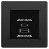 BG Evolve Black Chrome 45W USB Wall Socket Euro Module USB-A & C - Black Insert by British General (BG-PCDBCEMS2B+EMUSBAC45B)