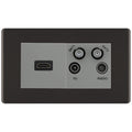 BG Screwless Black Nickel 4G Faceplate with HDMI + TV/FM/SAT Module - Grey