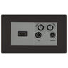 BG Screwless Black Nickel 4G Faceplate with HDMI + TV/FM/SAT Module - Grey by British General (BG-FBNEMR4-HDMI-TVFM2G)