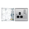 BG Nexus Metal Brushed Steel 13A Single Socket NBS21B with 25mm Steel Back Box by British General (BG-NBS21B+HGS02)
