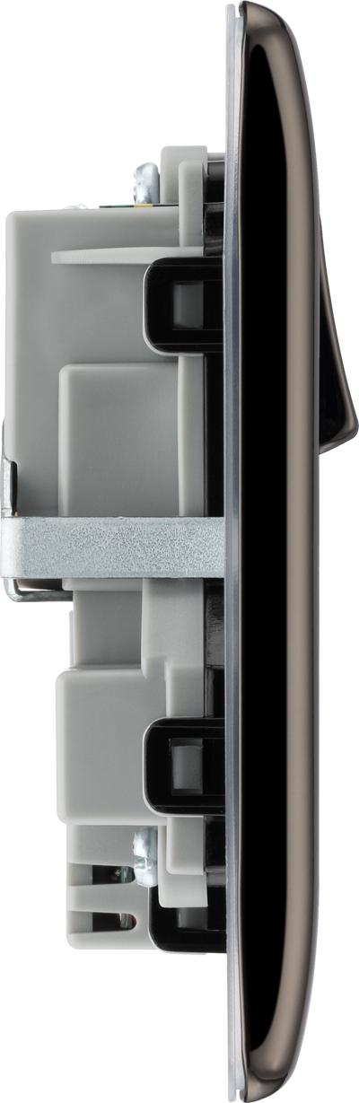BG NBN22UAC12B Black Nickel Double Socket with USB 12W Type A & Type C USB by British General (BG-NBN22UAC12B-1)