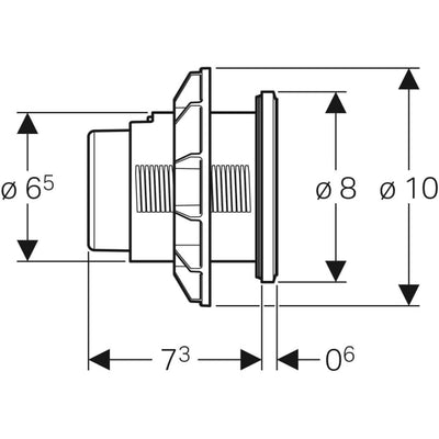 Geberit Type10 Dual Flush Button For Furniture Matt/Gloss Chrome - 116.057.KH.1 by Geberit (Geberit-116.057.KH.1)