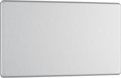 BG Electrical FBS95 Nexus Screwless Flat-Plate Double Blank Plate Brushed Steel