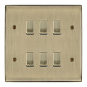 BG Antique Brass Custom Grid Switch Panel Labelled Kitchen Appliance 6 Gang by British General (BG-NEXUS-AB-Kitchen-Appliance-6Gang)