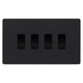 BG Evolve Matt Black 4 Gang Intermediate Custom Grid Light Switch