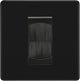 BG Screwless Matt Black Single 1 Gang Brush Cable Wall Plate TV Black