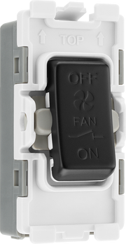 BG RFB15 Nexus Grid Matt Black 10A 3 Pole Fan Isolator Switch Module by British General (BG-RFB15-Shopify-SA_1)