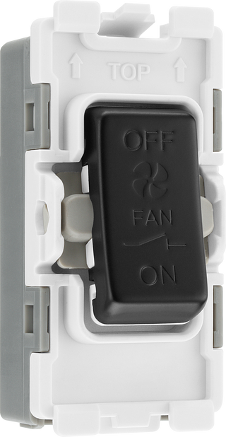 BG RFB15 Nexus Grid Matt Black 10A 3 Pole Fan Isolator Switch Module by British General (BG-RFB15-Shopify-SA_1)