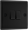 BG NFB42 Nexus Metal Matt Black 2 Gang 20A 16AX 2 Way Plate Switch by British General (BG-NFB42-Shopify-SA_1)