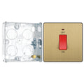 BG Evolve Satin Brass 45A DP Single Plate + Neon PCDSB74B with 25mm Steel Back Box