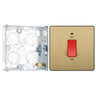 BG Evolve Satin Brass 45A DP Single Plate + Neon PCDSB74B with 25mm Steel Back Box