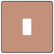 BG RPCDCP1B Evolve Grid Polished Copper 1 Module Square Front Plate - Black Trim by British General (BG-RPCDCP1B-Shopify-SA_1)