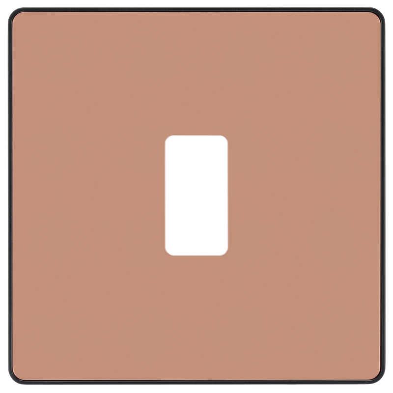BG RPCDCP1B Evolve Grid Polished Copper 1 Module Square Front Plate - Black Trim