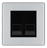 BG Screwless Polished Chrome Double RJ11 Telephone Socket FPCRJ112 - Black Insert by British General (BG-FPCRJ112B)