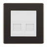 BG Screwless Black Nickel Double IDC Secondary Telephone Socket - White Insert by British General (BG-FBNBTS2W)