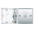 BG Nexus Polished Chrome RJ45 Single Data Outlet Socket NPCRJ451 with 25mm Steel Back Box