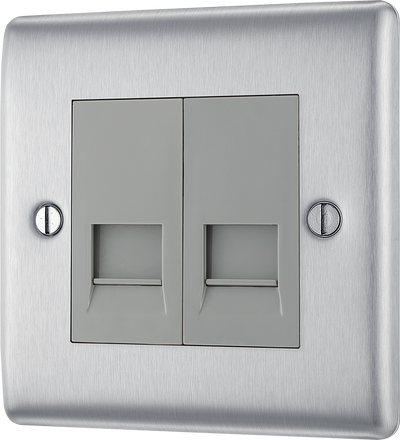 NBSBTM2 Front - This double master telephone socket from British General uses a screw terminal connection and should be used where your telephone line enters your property.