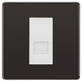 BG Screwless Black Nickel Single IDC Secondary Telephone Socket - White Insert
