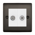 BG Nexus Metal Black Nickel TV & Satellite Socket NBN65W