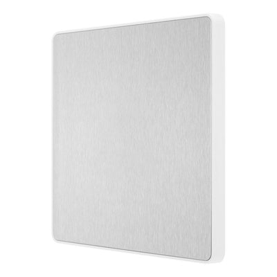 BG Evolve Brushed Steel Single Blank Plate PCDBS94W with 35mm Steel Back Box