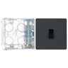 BG Evolve Matt Grey 1 Gang 20A 16AX 2 Way Light Switch PCDMG12B with 35mm Steel Back Box