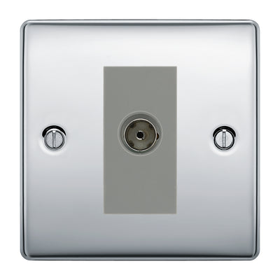 BG Nexus Metal Polished Chrome Co-axial Socket NPC60G by British General (BG-NPC60G)