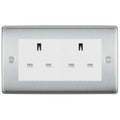 BG Nexus Brushed Steel 4 Gang 13A Unswitched Socket - NBS4GUSSW