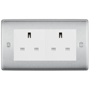 BG Nexus Brushed Steel 4 Gang 13A Unswitched Socket - NBS4GUSSW by British General (BG-NBS4GUSSW)
