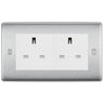 BG Nexus Brushed Steel 4 Gang 13A Unswitched Socket - NBS4GUSSW by British General (BG-NBS4GUSSW)