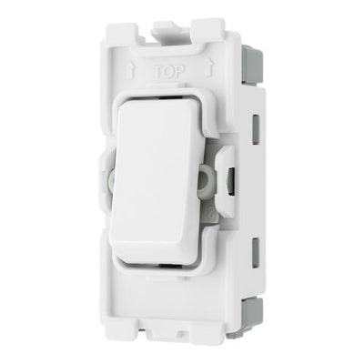 BG RPCDW30 Evolve Grid White 20A 20AX 2 Way 2 Pole Switch Module by British General