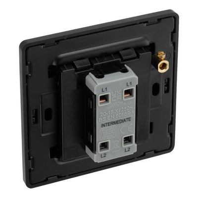 BG Evolve Matt Black Intermediate Edge to Edge Rocker Switch PCDMB13EB with 35mm Steel Back Box
