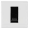 BG White Moulded Single RJ11 Telephone Socket NWMRJ111 - Black Insert
