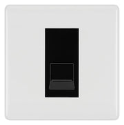 BG White Moulded Single RJ11 Telephone Socket NWMRJ111 - Black Insert by British General (BG-NWMRJ111B)