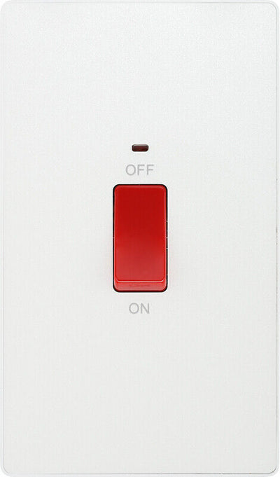 Switches: BG Evolve Pearlescent White Screwless Switches & Sockets White Insert Full Range PCDCL12W - Single Light Switch 20A by British General (BG-EVOLVE-PEARLESCENT-WHITE-PCDCL12W)
