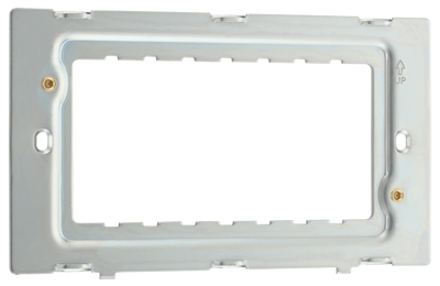 RFR34PCD Front - The Grid modular range from British General allows you to build your own module configuration with a variety of combinations and finishes. This frame is suitable for installation of Evolve Grid frontplates that fit 3 or 4 Grid modules.