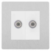 BG Evolve Brushed Steel Double Satellite Socket PCDBS642W by British General (BG-PCDBS642W)