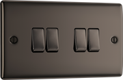 BG NBN44 Nexus Metal Black Nickel 4 Gang 10A 10AX 2 Way Plate Switch by British General (BG-NBN44-Shopify-SA_1)