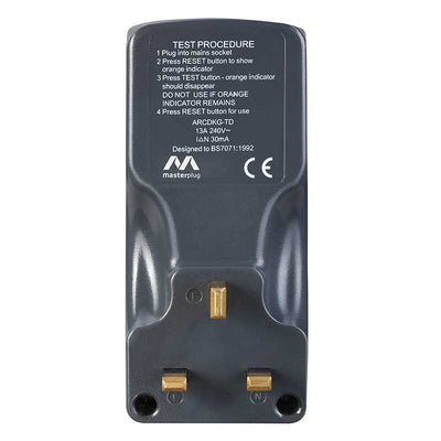 Newlec Masterplug ARCDKG RCD Plug-in Adapter Circuit Breaker Safety Trip Switch Garden
