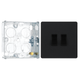 BG Evolve Matt Black 2 Gang 20A 16AX 2 Way Light Switch PCDMB42B with 25mm Steel Back Box