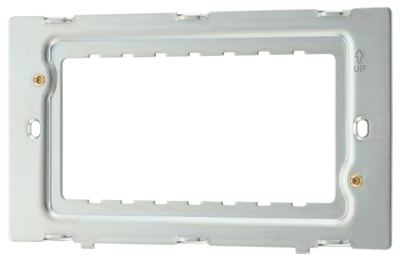 RFR34PCD Front - The Grid modular range from British General allows you to build your own module configuration with a variety of combinations and finishes. This frame is suitable for installation of Evolve Grid frontplates that fit 3 or 4 Grid modules.