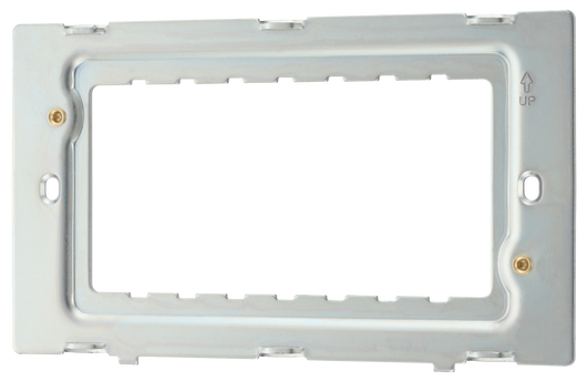 RFR34PCD Front - The Grid modular range from British General allows you to build your own module configuration with a variety of combinations and finishes. This frame is suitable for installation of Evolve Grid frontplates that fit 3 or 4 Grid modules.