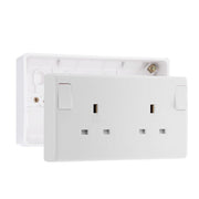 BG Nexus 13A SP Converter Switched Socket White & 32mm Pattress Back Box by British General (BG-822CON+892)