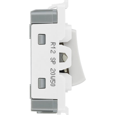 BG R12 Nexus Grid White 20A 20AX 2 Way 1 Pole Switch Module by British General (BG-R12)