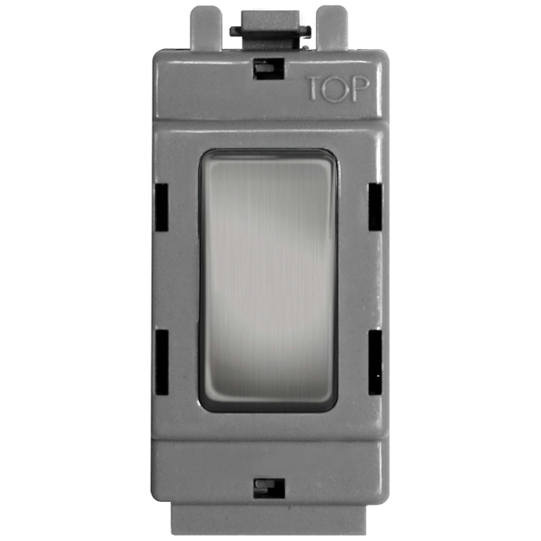 BG Nexus GBS12 Brushed Steel Grid Switch 2 Way Single Pole