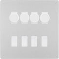 BG Evolve Brushed Steel 8 Gang Switch 4x Trailing Edge LED Dimmer 4x Intermediate Custom Grid Switch