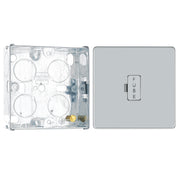 BG Screwless Polished Chrome 13A Unswitched Fused Connection Unit FPC54 with 25mm Back Box by British General (BG-FPC54+HGS02)
