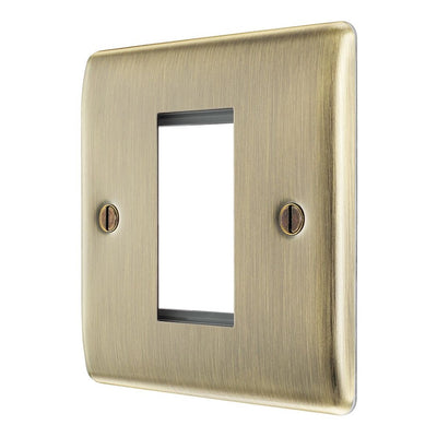 BG Nexus Antique Brass Single Secondary Telephone Socket, Screw Terminal - Black Insert