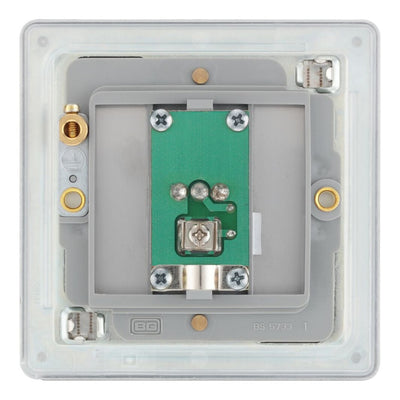 BG Screwless Brushed Steel Single Isolated Co-Axial TV Socket FBS62 with 25mm Steel Back Box